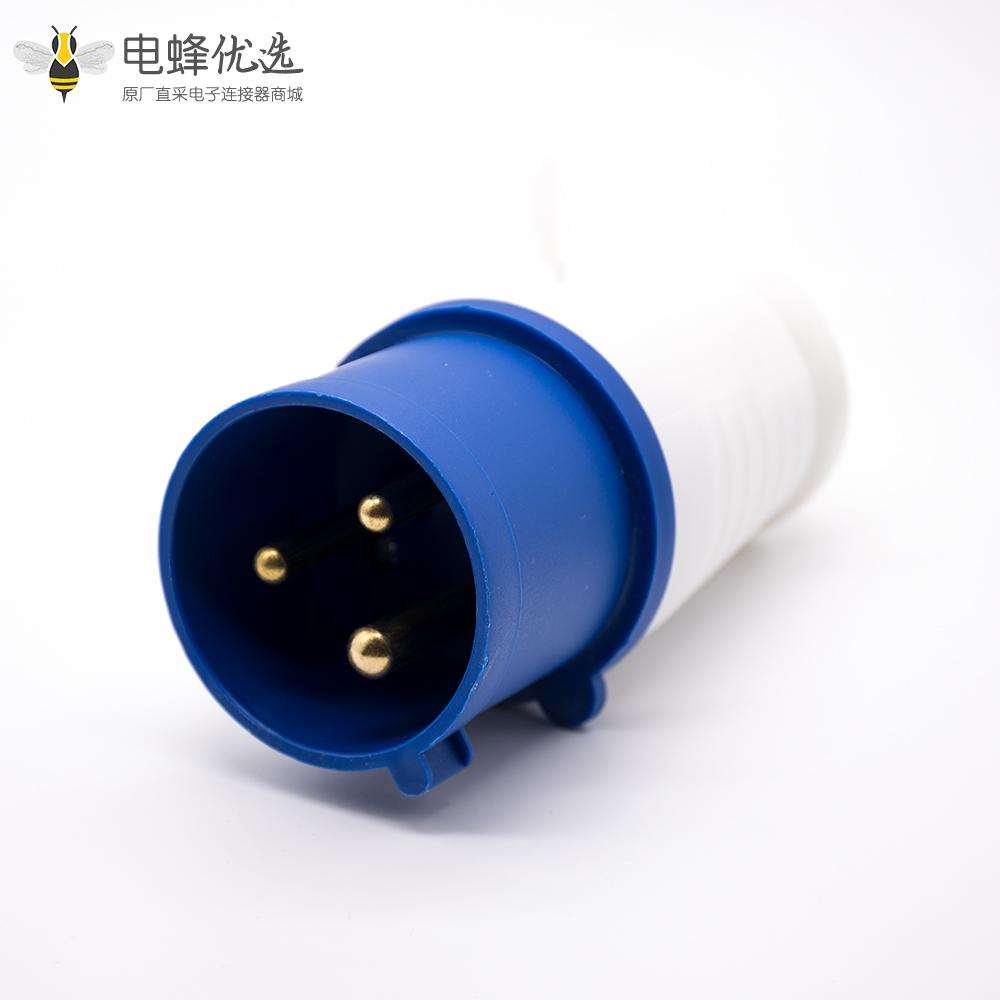 三芯工业插头2P+E单相公头32A 220V-240V IP44防水