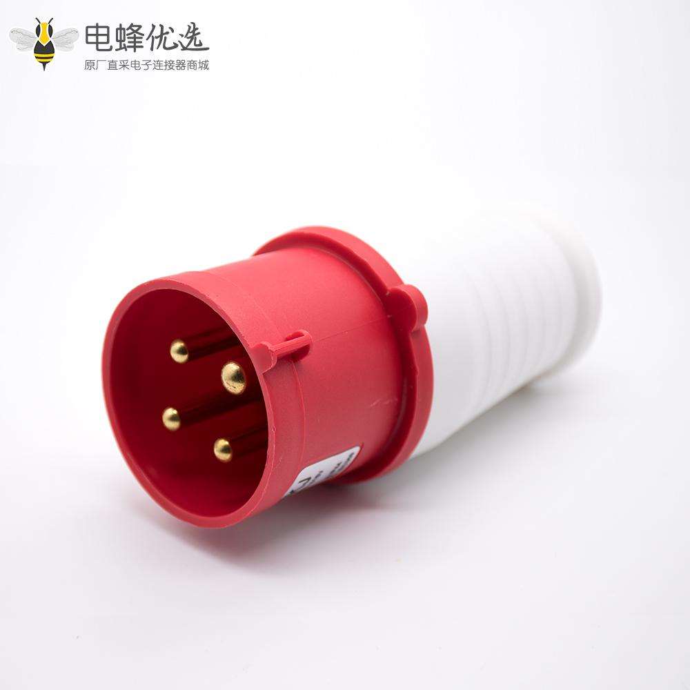 四芯工业插头防水IP44公头32A 380V-415V三相3P+E