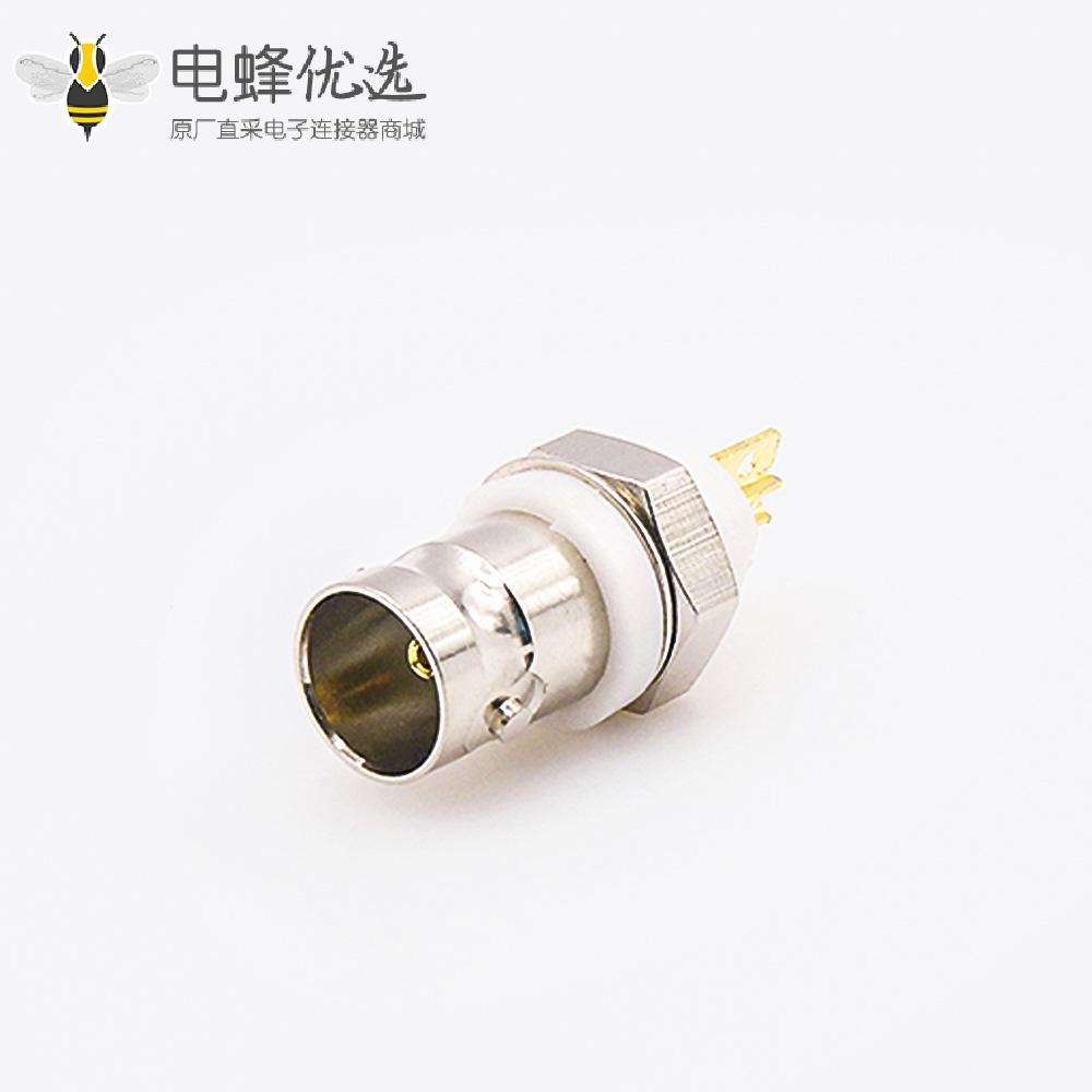 BNC面板安装母头直式75&Omega;连接器后锁穿墙焊接接线