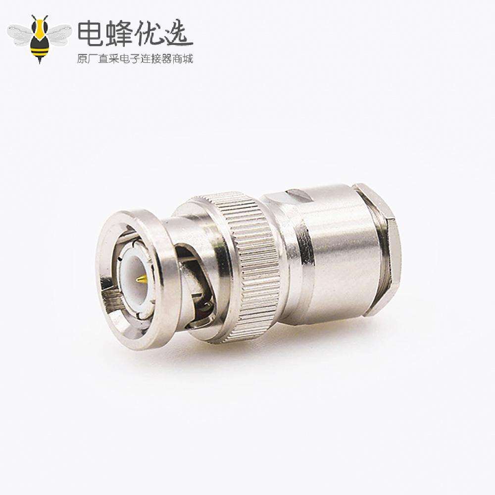 BNC连接器SYV-50-5-1的螺丝固定公头直式接线螺母锁紧
