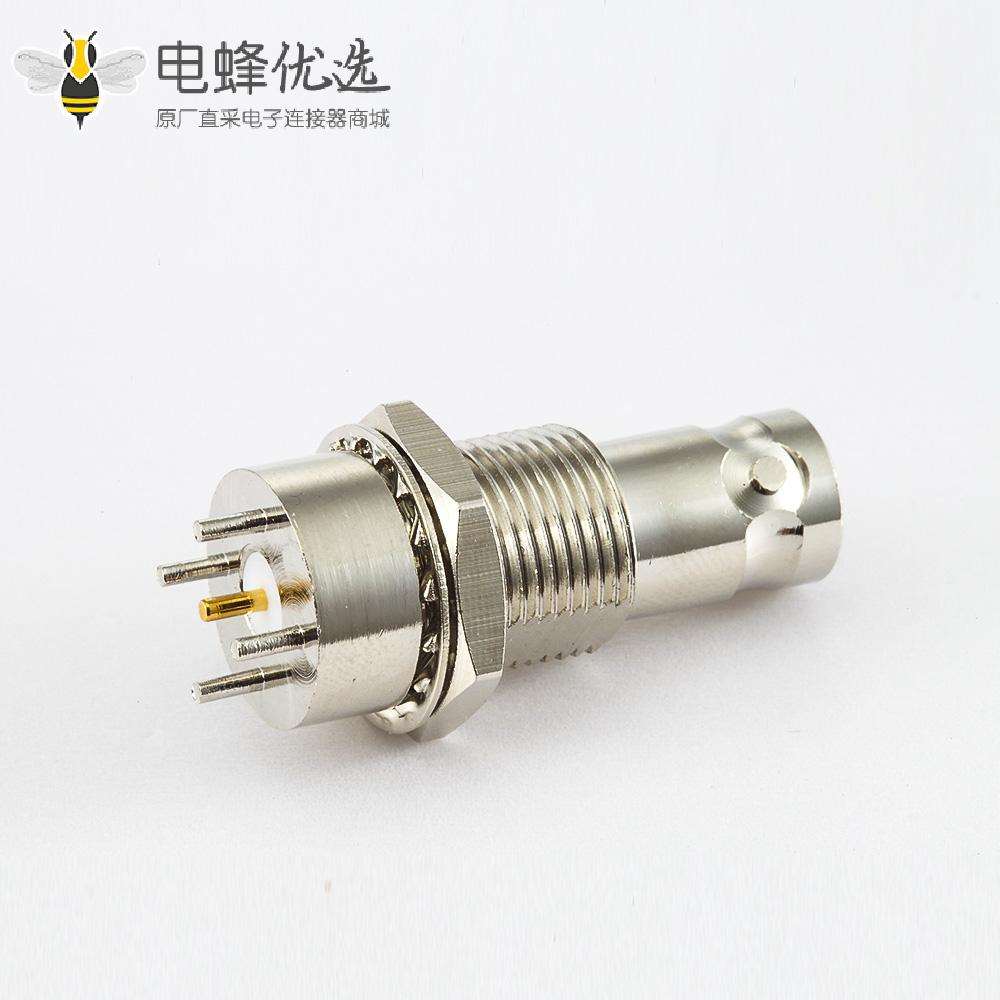 50&Omega;BNC连接器用于PCB母头直式前锁穿墙插孔