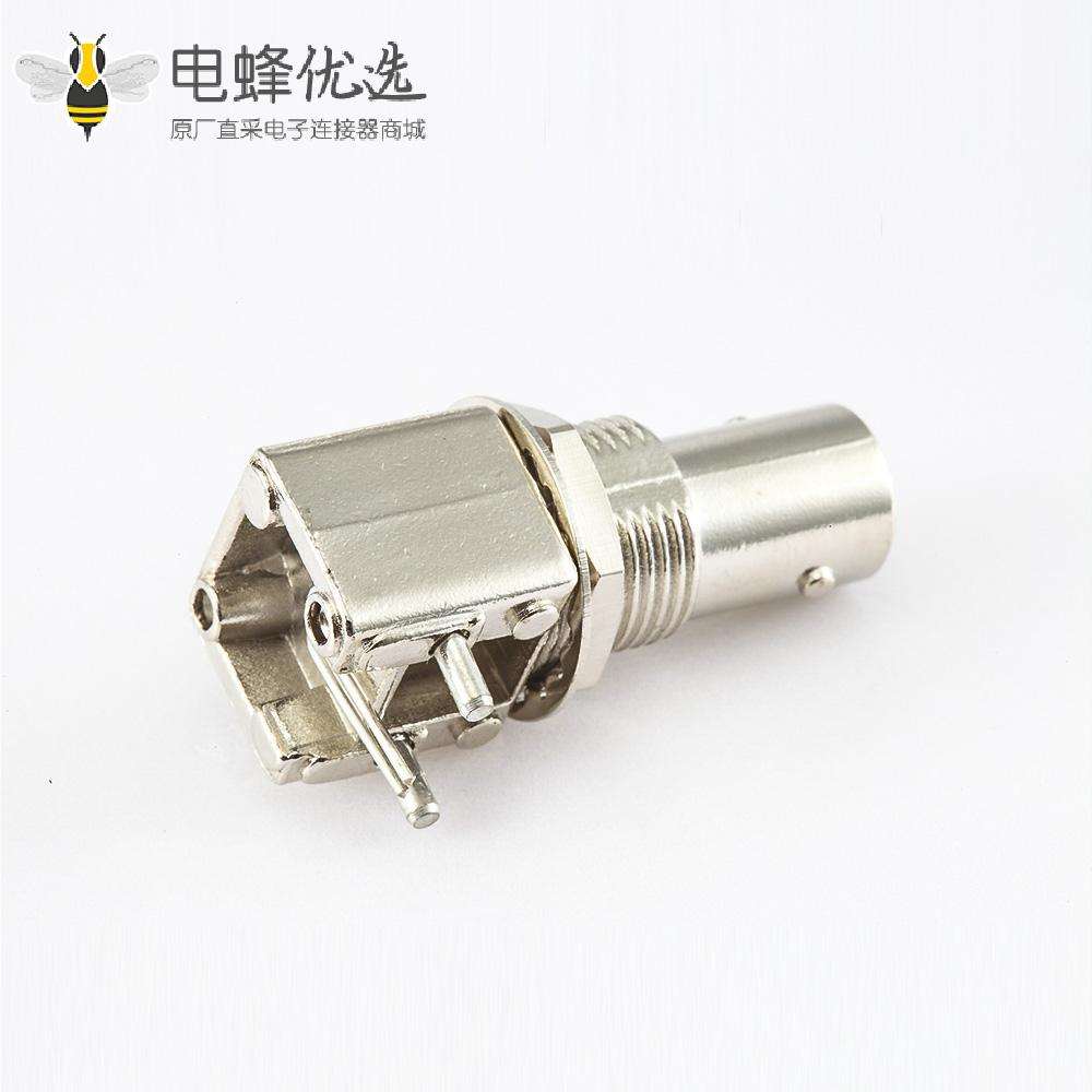 面板安装前锁穿墙BNC连接器母弯式PCB插孔50&Omega;