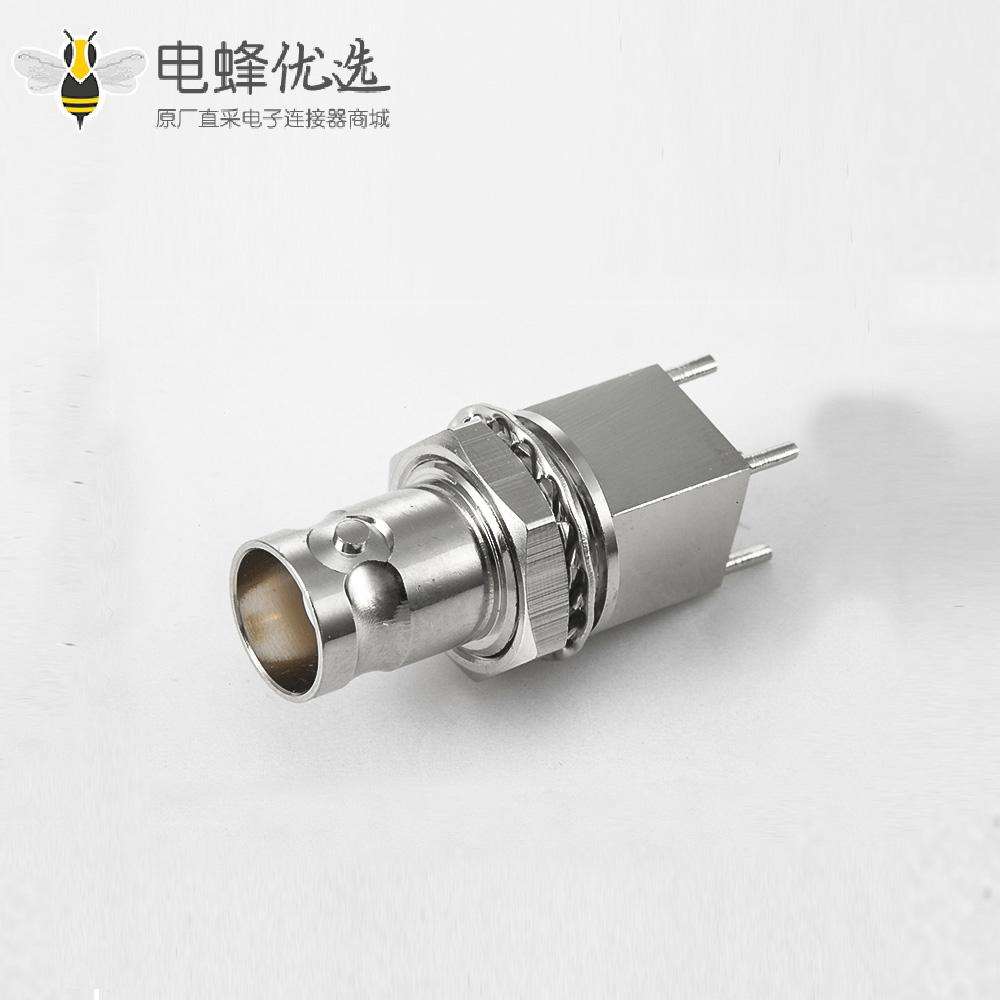 BNC50&Omega;连接器母头直式式PCB安装插孔前锁穿墙