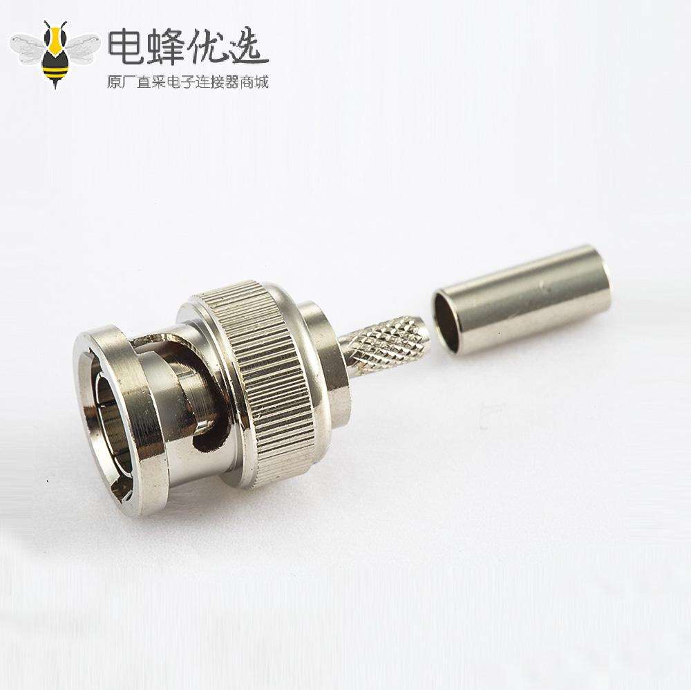 BNC连接器75&Omega;公头180度接线压接用于SYV75-2接线