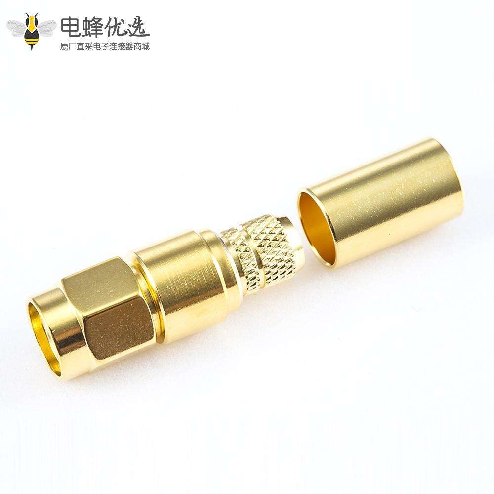 SMA公头连接器直式压接用于4D-FB / LMR240接线