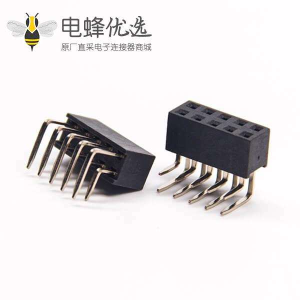 焊接弯排针母座连接器1x5Pin穿孔式插PCB板安装
