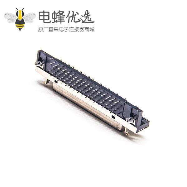 SCSI68芯连接器HPDB型母头弯式插板式PCB板安装