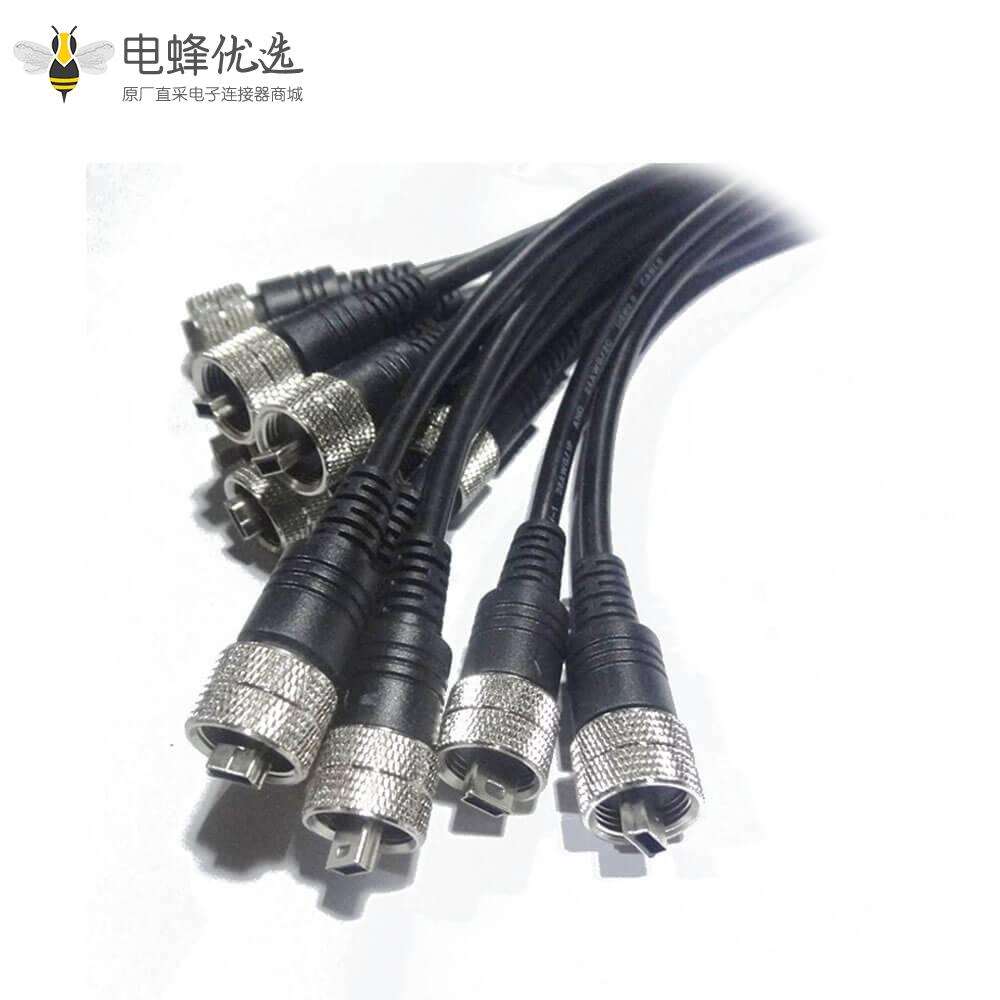 防水连接器Mini USB5芯公M12-1.0直IP67连接线