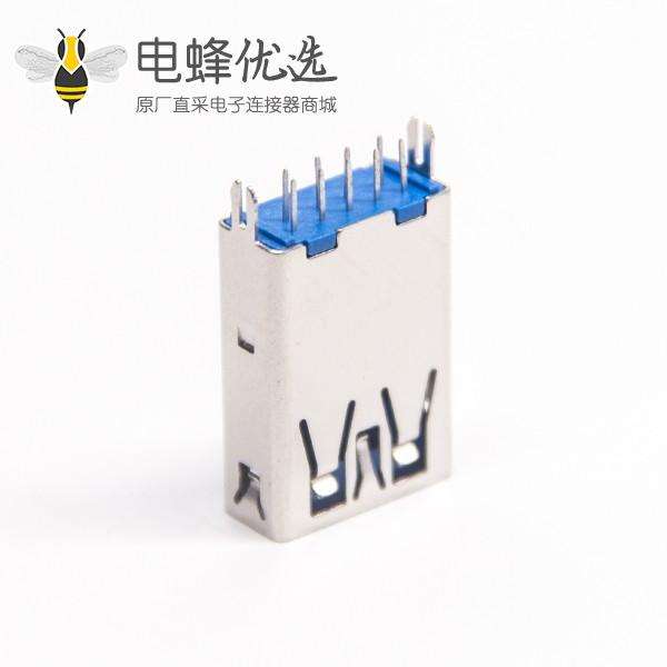 usb母座3.0不带卷边13.5mmLCP蓝胶1U