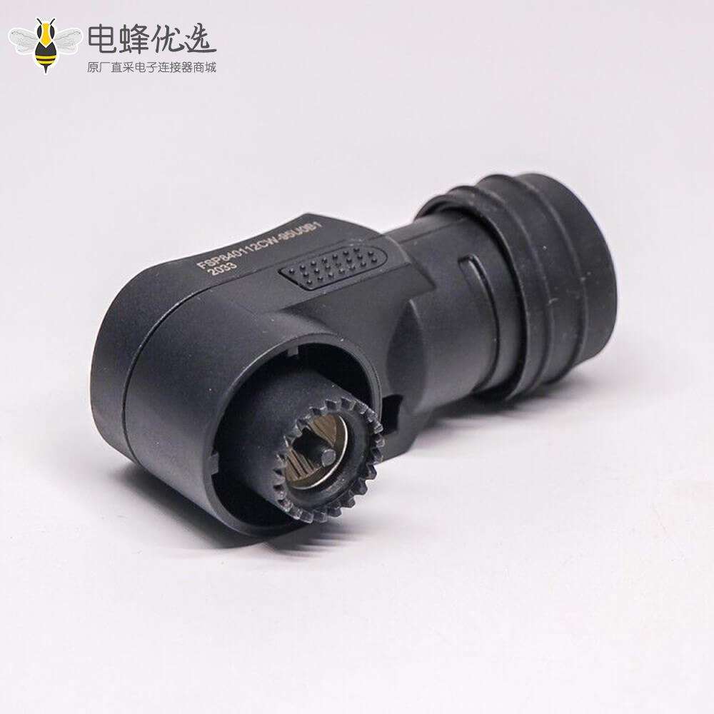高压大电流连接器12mm弯式350A黑色塑料带孔铜牌连接
