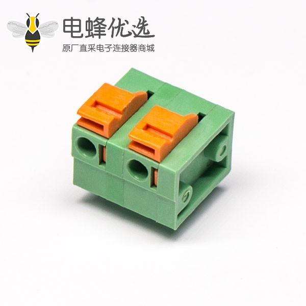 免螺丝PCB接线端子弹簧式绿色穿孔