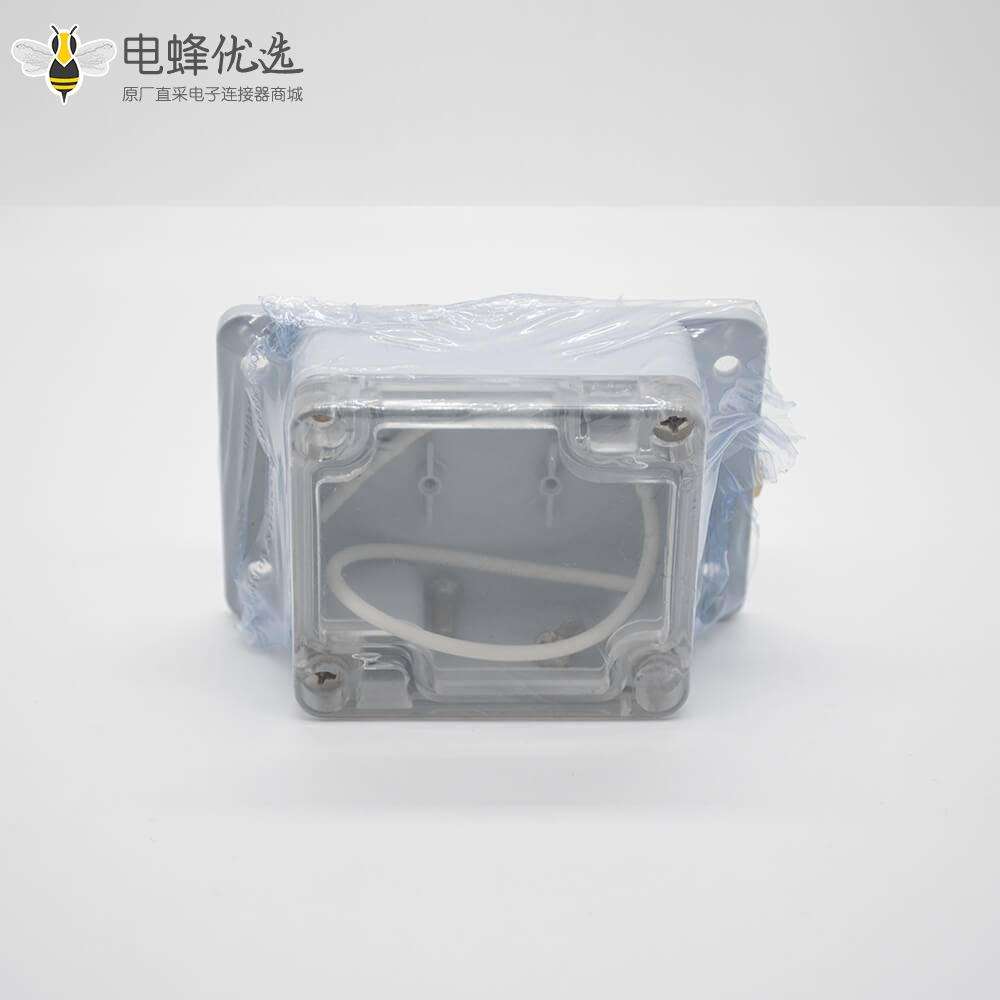 防水电缆接线盒矩形58&times;63&times;35透明盖带耳ABS塑料螺丝固定