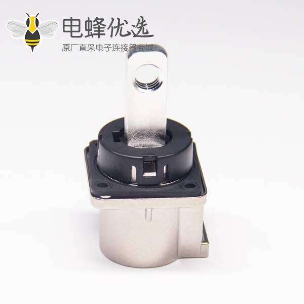 汽车高压互锁连接器200A金属1芯插座8mm直式A键位6.5mm通孔