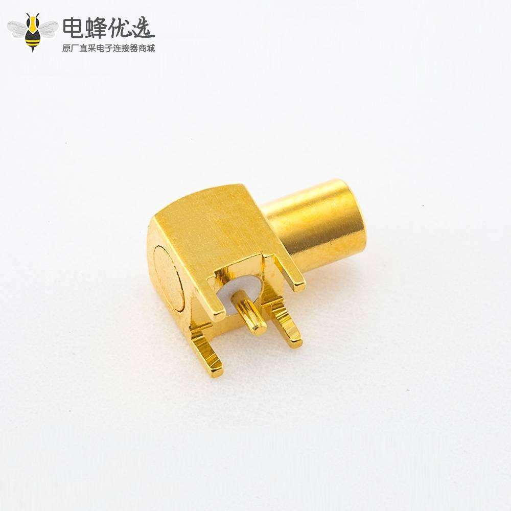pcb安装接头MCX接头焊接母头弯式插孔铜镀金50&Omega;