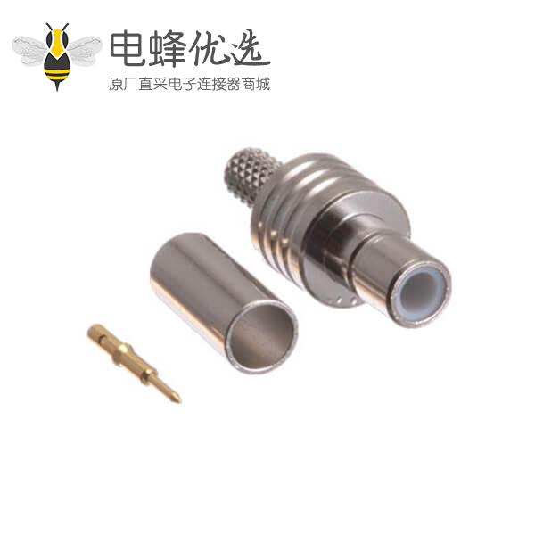 有线电视头母头直式压接同轴线缆smb连接器