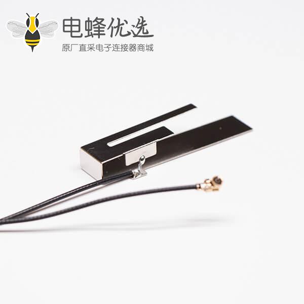 双频wifi天线tv用2.4 & 5G 平板不锈钢焊RF1.13黑色同轴线+IPEX天线座