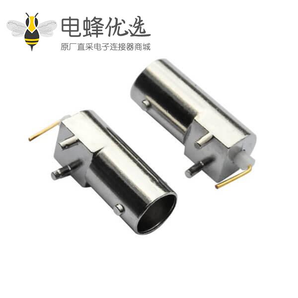 bnc 连接器 90度射频同轴 母头锌合金 PCB插座板