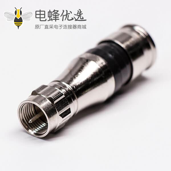 RG11F接头挤压式同轴连接器公头线缆接头