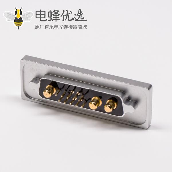 大电流db13w3防水金属面板直式母座接PCB板