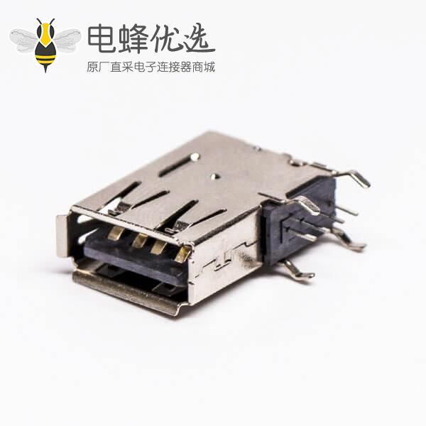 侧插usb母座穿孔式接PCB板