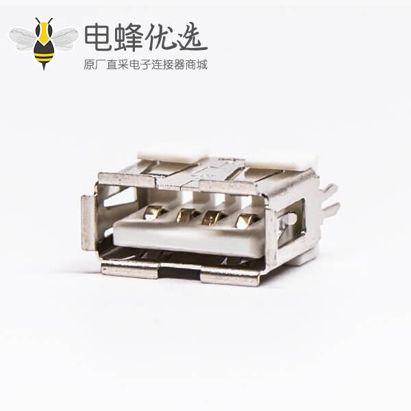 usb type a封装母座直式白色胶芯