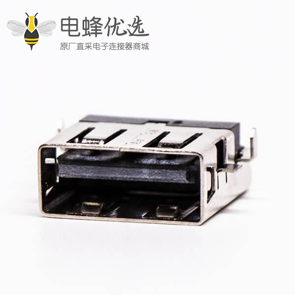 usb接口 type a母座弯头四脚前贴板后插板