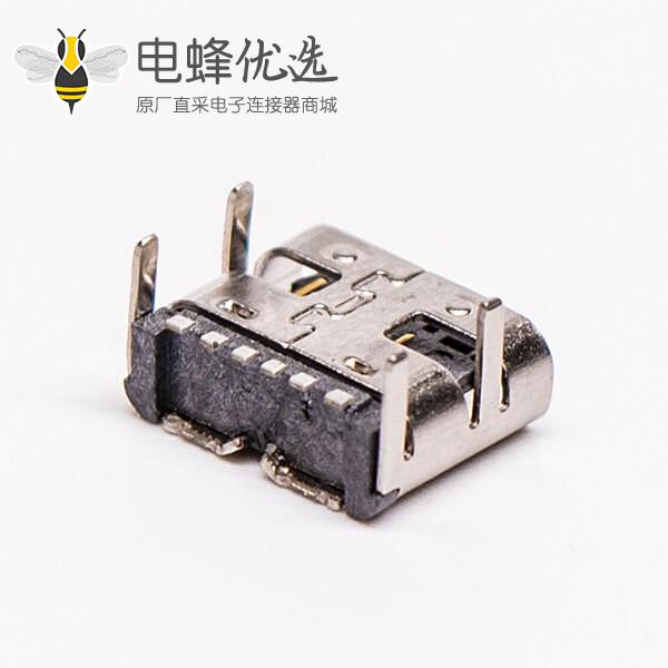 type c母头弯式贴板插板单排USB3.0连接器