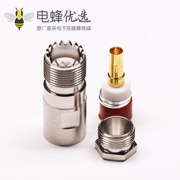 uhf同轴线缆UHF-K5直式母头螺母锁紧