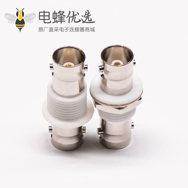 bnc转接头母转母穿墙直式接PCB板连接器