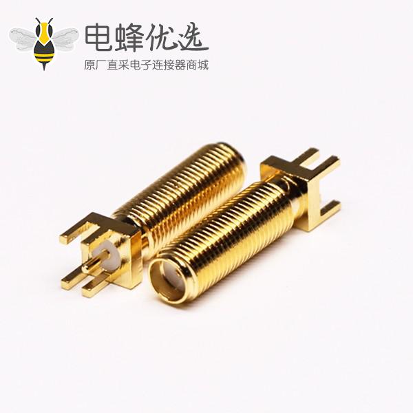 SMA直母座射频同轴连接器螺纹连接卡板PCB板