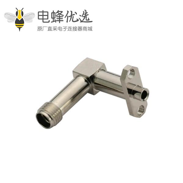 sma弯式2孔法兰盘母头面板安装接线UT085