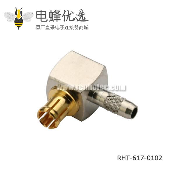 电视同轴电缆接头公头弯式压接RG179 mcx连接器
