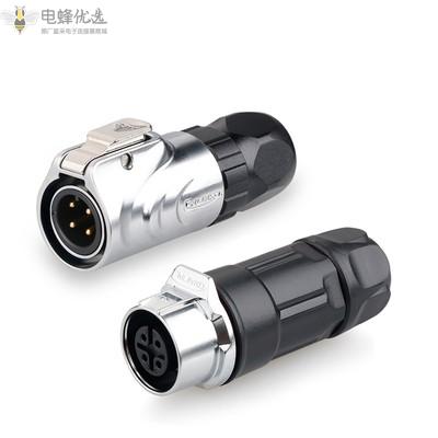 LP-12-4芯公头母头全金属微小型圆形航空插头插座连接器
