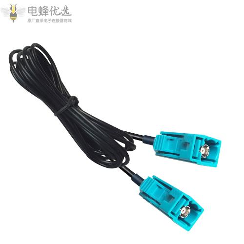 FAKRA_SMB直公母线束母母汽车转接线RG174黑线长体壳ABCDEFGHIKZ
