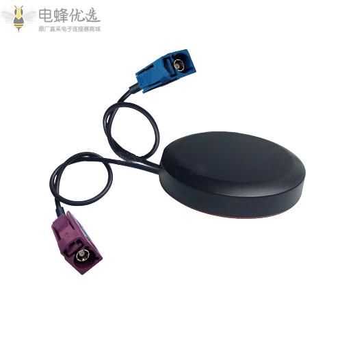 FAKRA接口SMB直母C/D型GPS+GSM组合天线二合一RG174线磁性/粘性3米*2