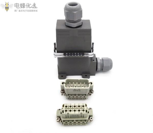 厂家直销10芯10A高频重载连接器矩形航空插头插座顶部或侧面出线