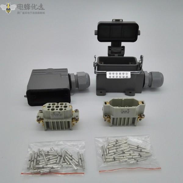 重载连接器冷压焊接15芯耐压4KV矩形热流道模具插头插座