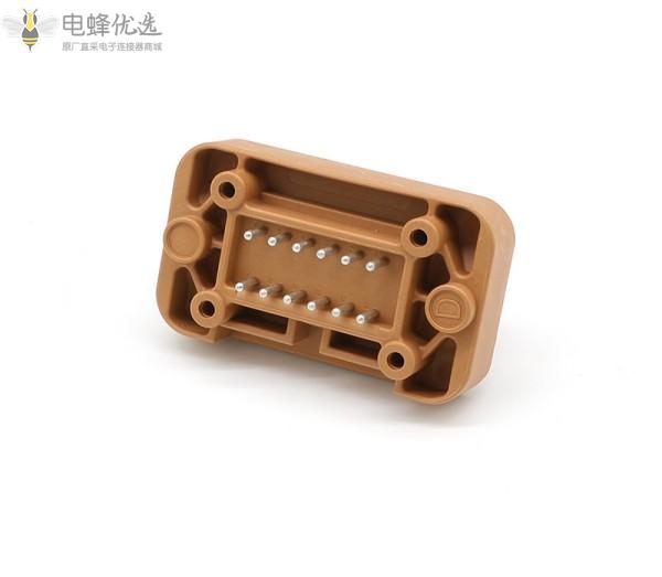 13-12P防水汽车连接器12孔公母端子PCB接插件弯针