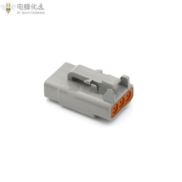 04-3P汽车连接器3芯250V防水IP68接插件公母对接线束插头