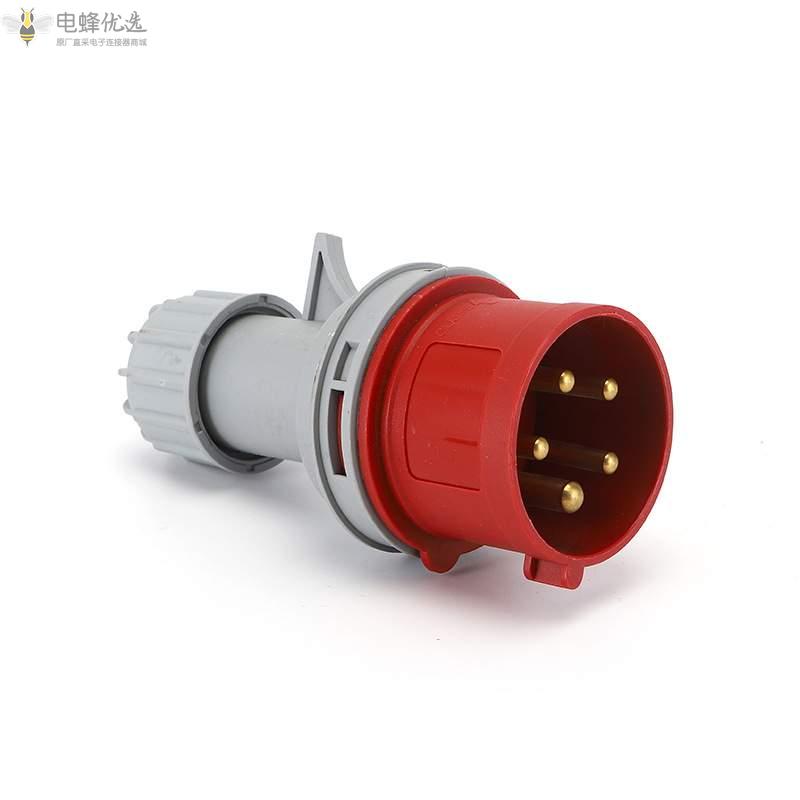 航空防水IP44插头移动式16A工业连接器电缆连接配件250V插头