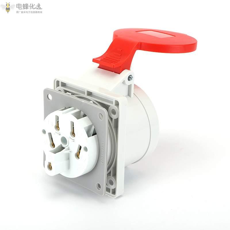 5芯3P+E+N三相工业连接器16A250V防水工业暗装直插座