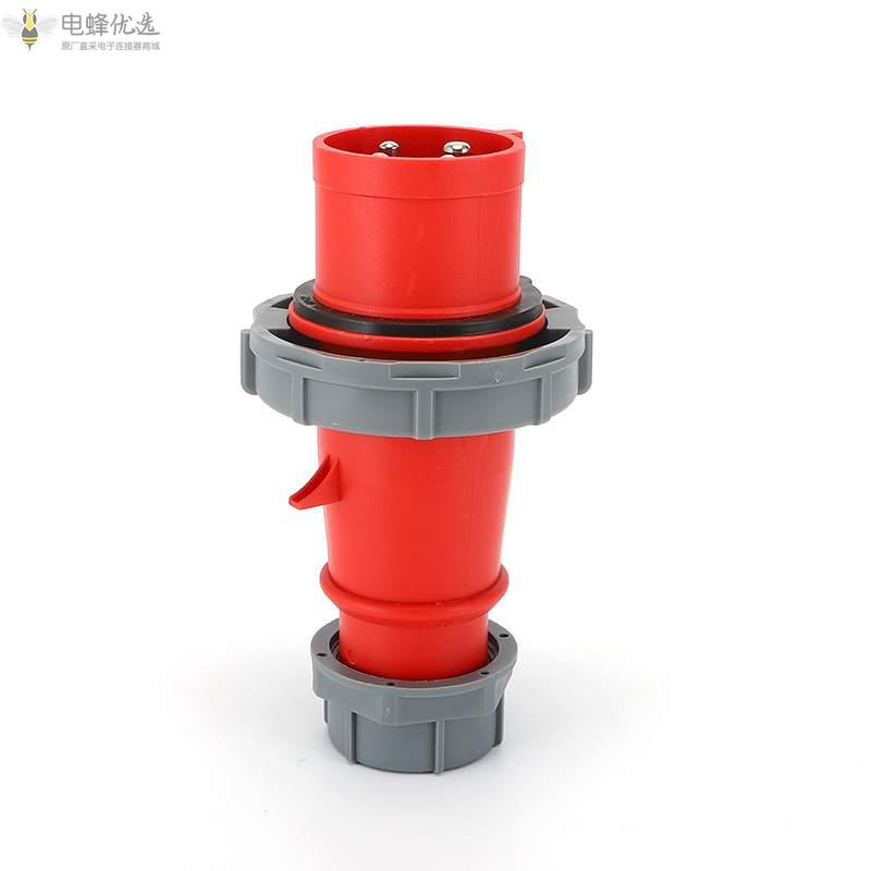 4芯工业连接器16A32A250V冷藏集装箱用防水IP44电源插头3P+E