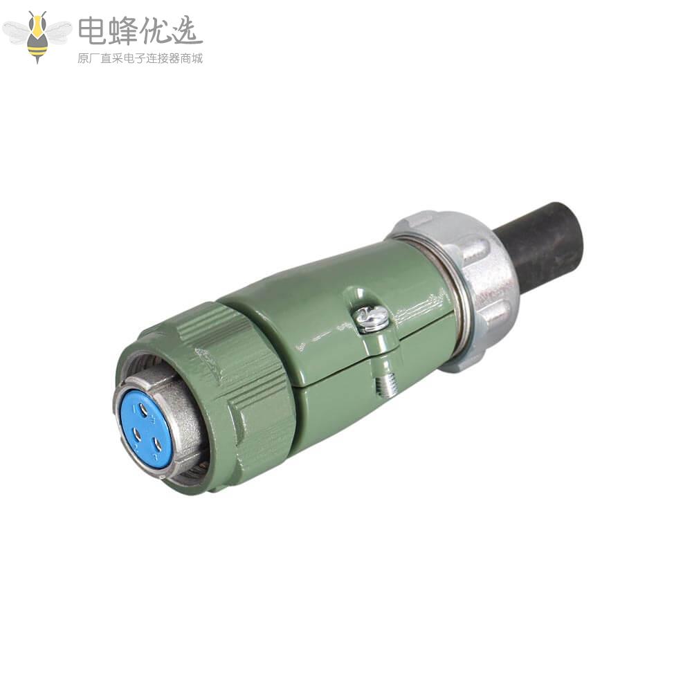 2P+PE母头3芯防水YD20正装直式TQ航空连接器25A500V防水航空插头