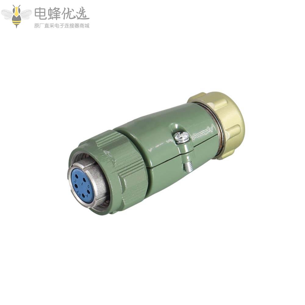 YD20直插式5芯直式正装TP+Z航空连接器10A方形法兰插座2P+PE圆形插头