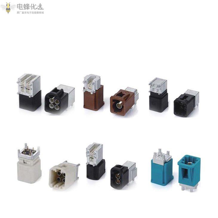 LSBG-Mini-Fakra板端连接器直头公端四腔非防水Coding-C蓝色