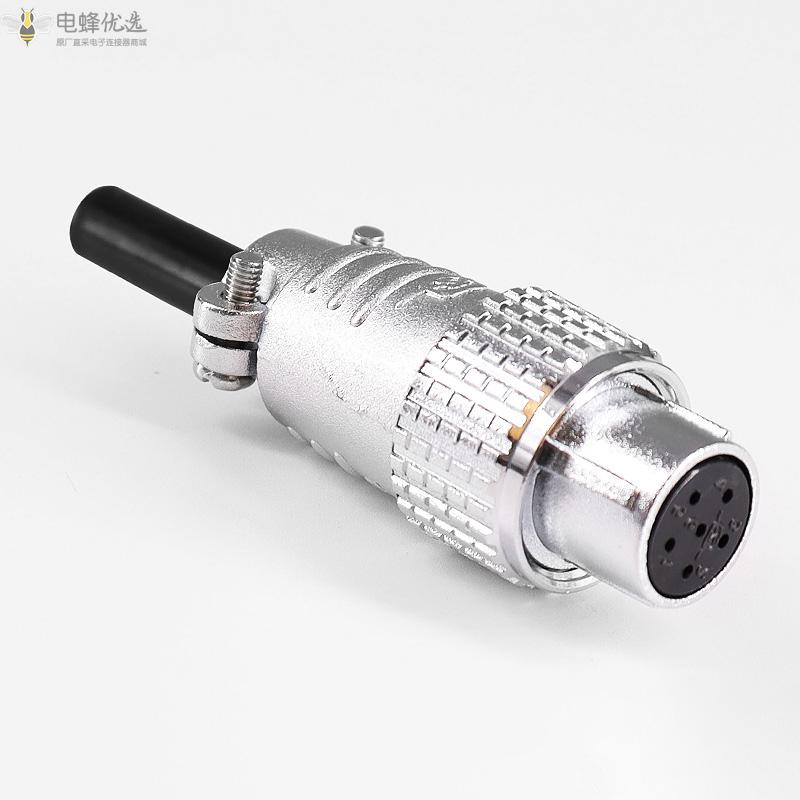 铜芯镀银TP20_6芯航空连接器插头方形座法兰插座面板安装厂家批发
