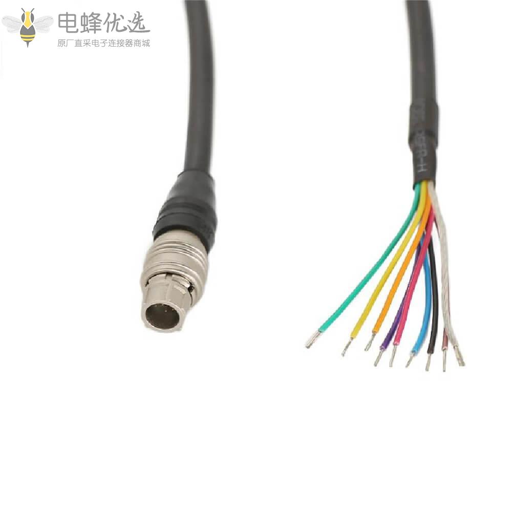 HR25A-7P-8P连接器工业相机插头公头8针电缆1M线束线材生产厂家