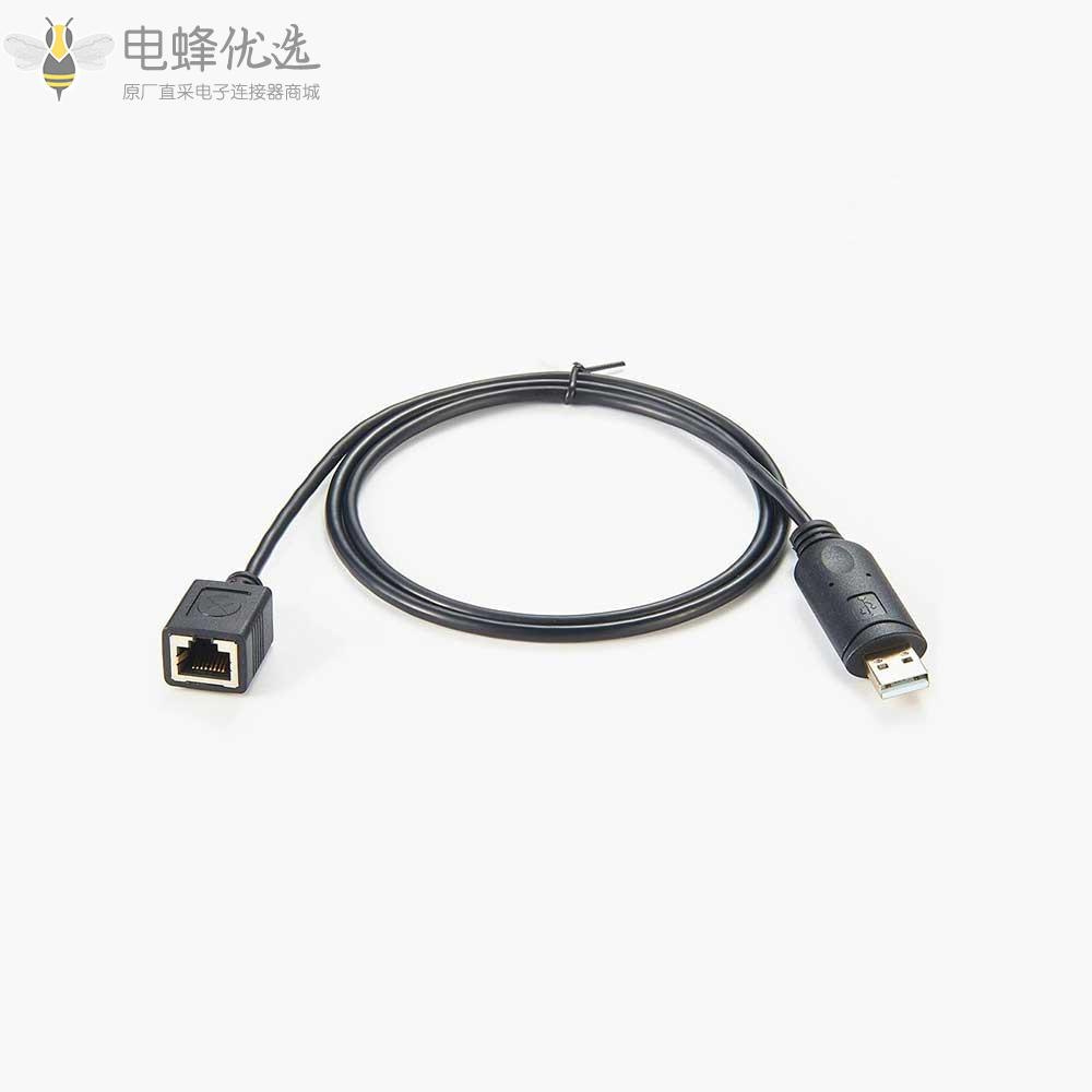 USB_TypeA公头2.0转RS485_Rj_45母头接1M线材厂家直销