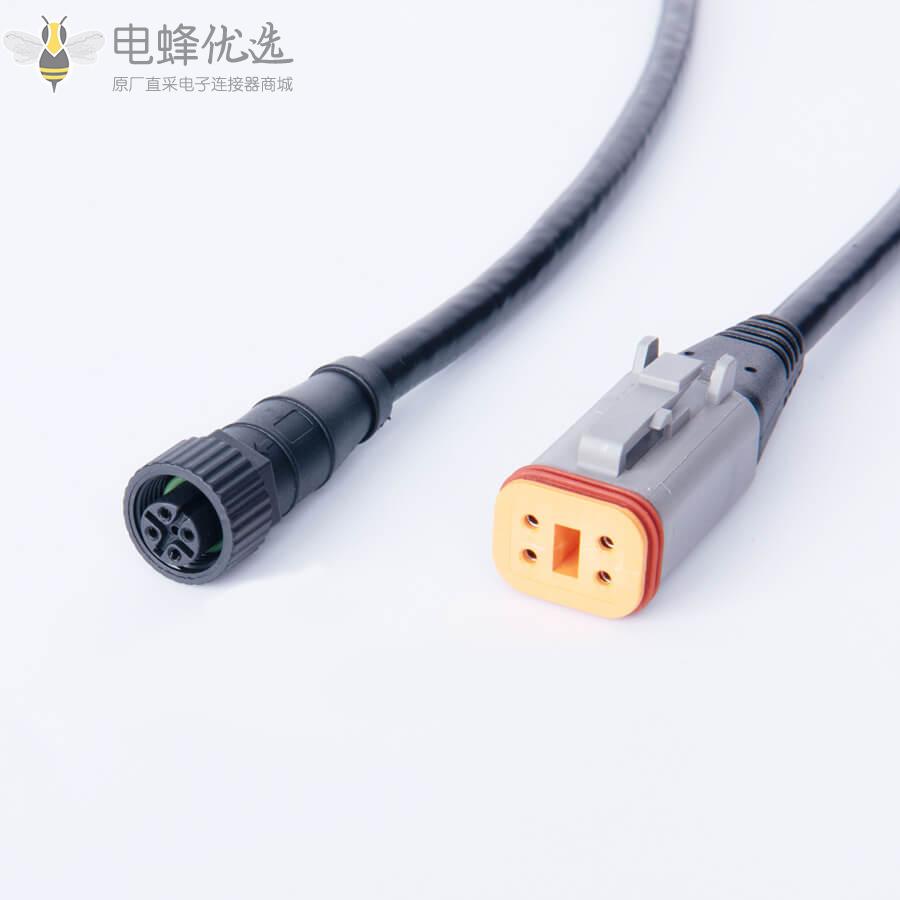 DT06_4S转M12公头5芯NMEA2000线材0.5米