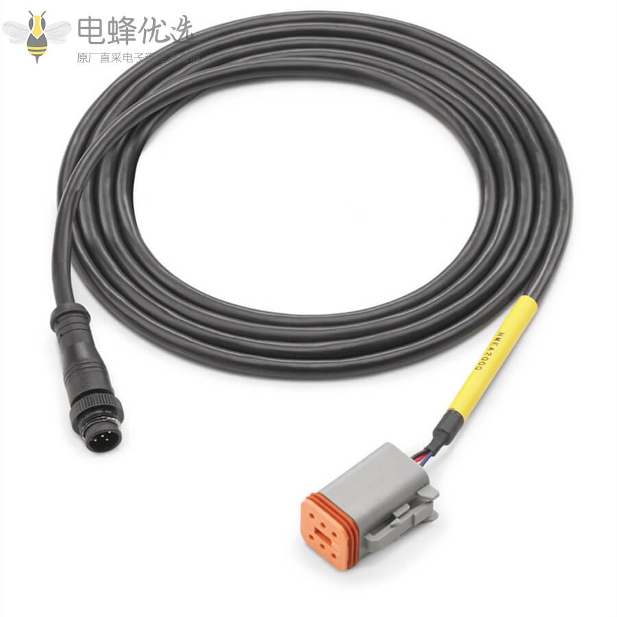 DT06_6S转M12公头5芯NMEA_2000接5米线材